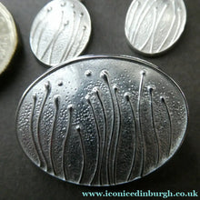 Load image into Gallery viewer, Vintage OLA GORIE Silver Brooch: MACHAIR Brooch with Matching Pierced Earrings. In Original Box
