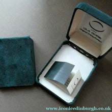 Load image into Gallery viewer, Vintage OLA GORIE Silver Brooch: MACHAIR Brooch with Matching Pierced Earrings. In Original Box
