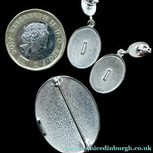 Load image into Gallery viewer, Vintage OLA GORIE Silver Brooch: MACHAIR Brooch with Matching Pierced Earrings. In Original Box
