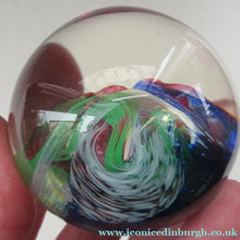 Load image into Gallery viewer, 1990s Scottish Selkirk Glass Paperweight Original Sticker
