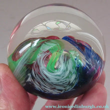 Load image into Gallery viewer, 1990s Scottish Selkirk Glass Paperweight Original Sticker
