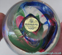 Load image into Gallery viewer, 1990s Scottish Selkirk Glass Paperweight Original Sticker
