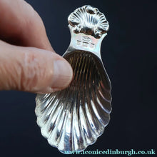 Load image into Gallery viewer, 1990s Sterling Silver. Shell Bowl Tea Caddy Spoon. Hallmarked Birmingham 1991. Boxed - Scottish Silver Jewellery
