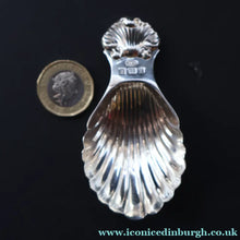 Load image into Gallery viewer, 1990s Sterling Silver. Shell Bowl Tea Caddy Spoon. Hallmarked Birmingham 1991. Boxed - Scottish Silver Jewellery
