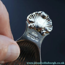 Load image into Gallery viewer, 1990s Sterling Silver. Shell Bowl Tea Caddy Spoon. Hallmarked Birmingham 1991. Boxed - Scottish Silver Jewellery
