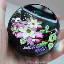 Load image into Gallery viewer, Vintage Limited Edition 1991 Caithness Paperweight WILD ROSE BOUQUET by William Manson
