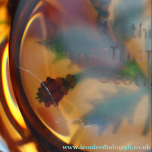 Load image into Gallery viewer, Vintage LIMITED EDITION 1992 Caithness Glass Paperweight. Entitled "Thistles" by William Manson. With WM Cane
