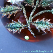 Load image into Gallery viewer, Vintage LIMITED EDITION 1992 Caithness Glass Paperweight. Entitled "Thistles" by William Manson. With WM Cane
