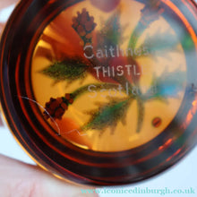 Load image into Gallery viewer, Vintage LIMITED EDITION 1992 Caithness Glass Paperweight. Entitled "Thistles" by William Manson. With WM Cane
