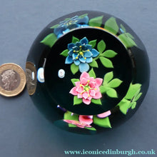 Load image into Gallery viewer, SCOTTISH Limited Edition 1992 Caithness Lampwork Paperweight ROSE GARLAND  by William Manson. Signed to the base 
