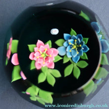 Load image into Gallery viewer, SCOTTISH Limited Edition 1992 Caithness Lampwork Paperweight ROSE GARLAND  by William Manson. Signed to the base 
