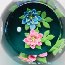 Load image into Gallery viewer, SCOTTISH Limited Edition 1992 Caithness Lampwork Paperweight ROSE GARLAND  by William Manson. Signed to the base 
