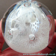 Load image into Gallery viewer, Silver Wedding Gift. 1992 Scottish Caithness Glass Paperweight Margot Thomson Congratulations
