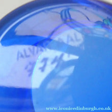 Load image into Gallery viewer, 1994 FINNISH Shallow Blue Glass SAVOY Vase. Iconic Mid Century Design by Alvar Aalto for Iittala, Finland. With acid etched signature (B)

