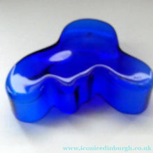 Load image into Gallery viewer, 1994 FINNISH Shallow Blue Glass SAVOY Vase. Iconic Mid Century Design by Alvar Aalto for Iittala, Finland. With acid etched signature (B)
