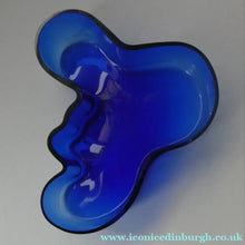 Load image into Gallery viewer, 1994 FINNISH Shallow Blue Glass SAVOY Vase. Iconic Mid Century Design by Alvar Aalto for Iittala, Finland. With acid etched signature (B)
