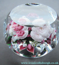 Load image into Gallery viewer, Rare RICK AYOTTE Limited Edition 1995 Cushion Cut Paperweight: Floral / Roses. LARGE SIZE 
