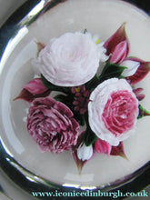 Load image into Gallery viewer, Rare RICK AYOTTE Limited Edition 1995 Cushion Cut Paperweight: Floral / Roses. LARGE SIZE 
