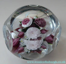 Load image into Gallery viewer, Rare RICK AYOTTE Limited Edition 1995 Cushion Cut Paperweight: Floral / Roses. LARGE SIZE 
