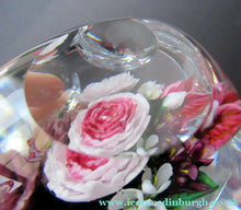 Load image into Gallery viewer, Rare RICK AYOTTE Limited Edition 1995 Cushion Cut Paperweight: Floral / Roses. LARGE SIZE 
