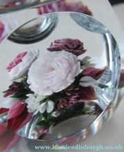 Load image into Gallery viewer, Rare RICK AYOTTE Limited Edition 1995 Cushion Cut Paperweight: Floral / Roses. LARGE SIZE 
