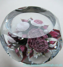 Load image into Gallery viewer, Rare RICK AYOTTE Limited Edition 1995 Cushion Cut Paperweight: Floral / Roses. LARGE SIZE 
