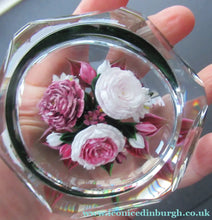 Load image into Gallery viewer, Rare RICK AYOTTE Limited Edition 1995 Cushion Cut Paperweight: Floral / Roses. LARGE SIZE 
