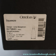Load image into Gallery viewer, 1997 Orrefors Boxed Decanter &amp; Tumbler. ’Squeeze’ Design by Lena Bergstrom - Scandinavian Glass
