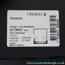 Load image into Gallery viewer, 1997 Orrefors Boxed Decanter &amp; Tumbler. ’Squeeze’ Design by Lena Bergstrom - Scandinavian Glass
