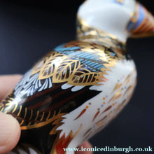 Load image into Gallery viewer, Vintage Royal Crown Derby Puffin Paperweight with Silver Stopper
