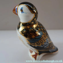 Load image into Gallery viewer, Vintage Royal Crown Derby Puffin Paperweight with Silver Stopper
