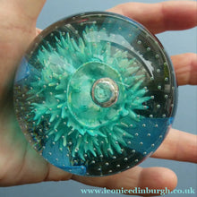 Load image into Gallery viewer, Vintage Scottish CAITHNESS GLASS Paperweight AQUAMARINA. Philip Chaplain 1998
