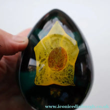 Load image into Gallery viewer, SCOTTISH Caithness Glass Egg Shape Paperweight: DAFFODIL by Colin Terris; 1999
