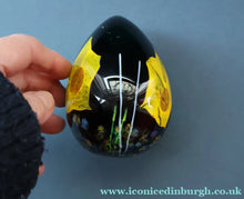 Load image into Gallery viewer, SCOTTISH Caithness Glass Egg Shape Paperweight: DAFFODIL by Colin Terris; 1999
