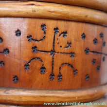 Load image into Gallery viewer, 19th Century. Antique Carved Norwegian Pine Lidded Groat Porridge Pot; c 1860
