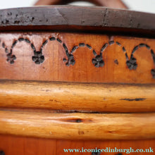 Load image into Gallery viewer, 19th Century. Antique Carved Norwegian Pine Lidded Groat Porridge Pot; c 1860
