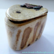 Load image into Gallery viewer, 19th Century Napoleonic French Prisoner of War Carved Ox Bone Snuff Box or Snuff Mull
