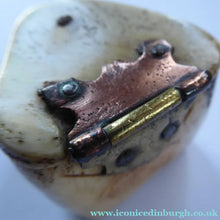 Load image into Gallery viewer, 19th Century Napoleonic French Prisoner of War Carved Ox Bone Snuff Box or Snuff Mull
