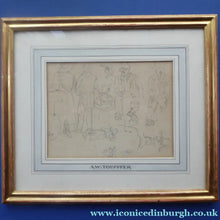 Load image into Gallery viewer, 19th Century Pencil Drawing by Wolfgang Adam TOEPFFER (1766 - 1847) Switzerland. Sheet of Figure Studies

