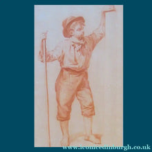 Load image into Gallery viewer, 19th Century Red Chalk Life Study of a Peasant Boy with a Staff by JOHANNES RIJNBOUT
