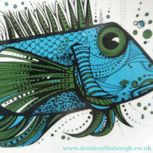 Load image into Gallery viewer, 1970's AQUARIUS Oval Plate. WASHINGTON POTTERY. Quirky Green Fish
