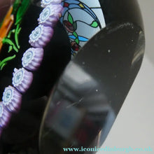Load image into Gallery viewer, 2000 Caithness Glass Paperweight with Lampwork Flower. 100th Birthday of the Queen Mother
