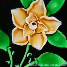 Load image into Gallery viewer, 2000 Caithness Glass Paperweight with Lampwork Flower. 100th Birthday of the Queen Mother
