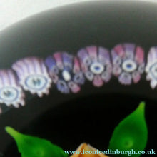 Load image into Gallery viewer, 2000 Caithness Glass Paperweight with Lampwork Flower. 100th Birthday of the Queen Mother
