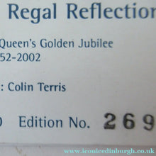 Load image into Gallery viewer, Golden Jubiliee Royal Reflections Caithness Glass Paperweight by Colin Terris
