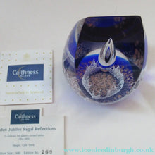 Load image into Gallery viewer, Golden Jubiliee Royal Reflections Caithness Glass Paperweight by Colin Terris

