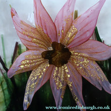 Load image into Gallery viewer, Collectable TIMOTHY HARRIS, Isle of Wight LARGE Glass Flower Block. Signed and dated 2001
