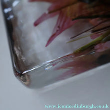 Load image into Gallery viewer, Collectable TIMOTHY HARRIS, Isle of Wight LARGE Glass Flower Block. Signed and dated 2001
