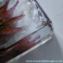 Load image into Gallery viewer, Collectable TIMOTHY HARRIS, Isle of Wight LARGE Glass Flower Block. Signed and dated 2001
