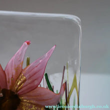 Load image into Gallery viewer, Collectable TIMOTHY HARRIS, Isle of Wight LARGE Glass Flower Block. Signed and dated 2001
